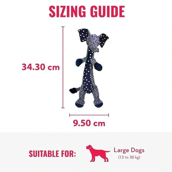 KONG Navy Plush Dog Toy with White Polka Dots NWT 1 foot long! - Picture 10 of 12